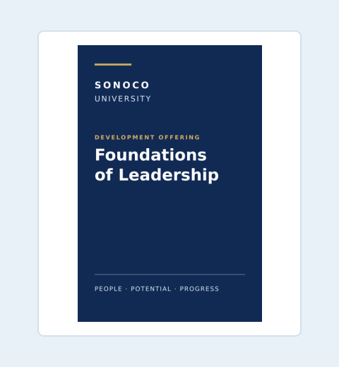 Foundations of Leadership course title treatment.