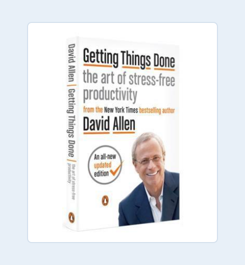 Cover of Getting Things Done, the book the Sonoco course is based on.